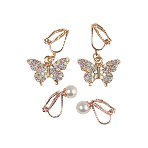 Picture of BUTTERFLY CLIP ON EARRINGS 2 PAIRS